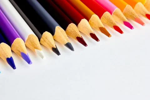A set of colored pencils Stock Photos