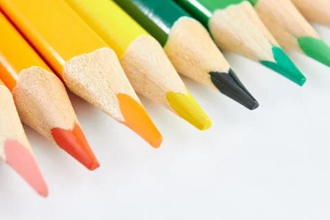 A set of colored pencils Stock Photos