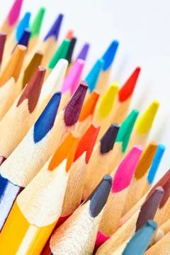 A set of colored pencils Stock Photos