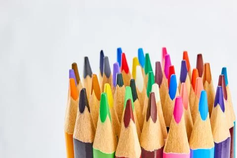 A set of colored pencils Stock Photos