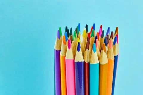 A set of colored pencils Stock Photos