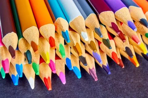 A set of colored pencils Stockfoto's