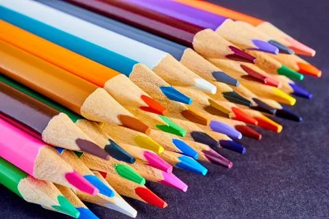 A set of colored pencils Stock Photos
