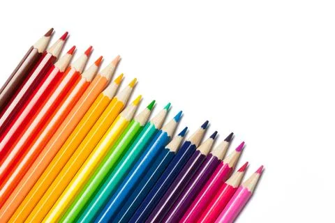 Set of colored pencils Stock Photos