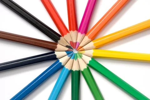 Set of colored pencils Stock Photos