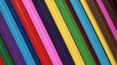 A Set of Colored Pencils Rotates. Macro Close-Up Video stock 66764262