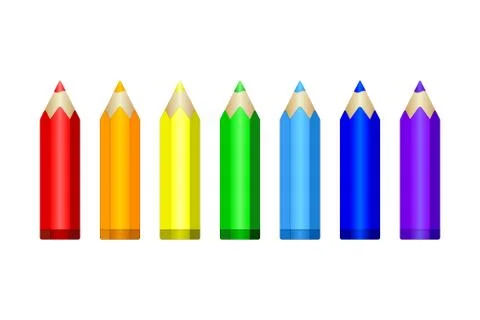 Set of colored pencils. Vector EPS10 Stock Illustration