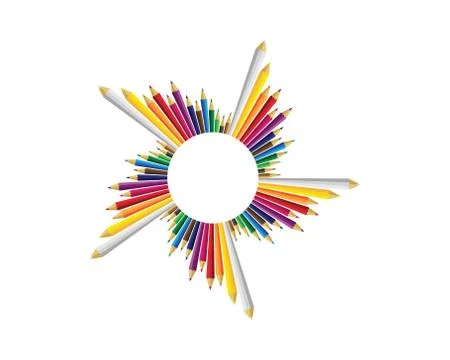 Set of colored pencils on white background Stock-Illustration
