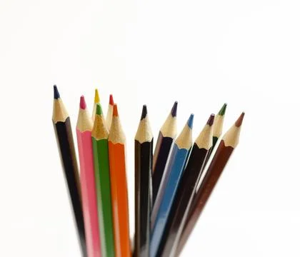 Set of colored pencils on a white background Foto stock