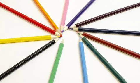 Set of colored pencils on a white background Stock-Fotos