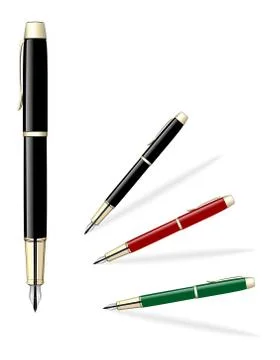 Set of colored pens. Vector illustration Stock-Illustration