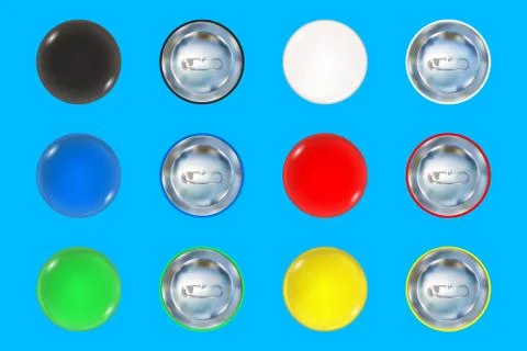 Set of colored pin button Stock Illustration