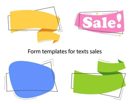 Set Colored promotion banners. flat bubble shaped sticker, label Stock Illustration