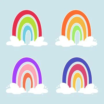 Set of colored rainbows Illustrazione stock