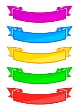 Set of colored ribbons Illustrazione stock