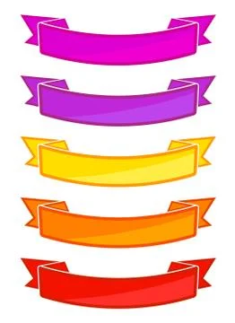 Set of colored ribbons Stock Illustration