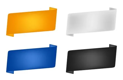 Set of colored ribbons for label. Stock Illustration