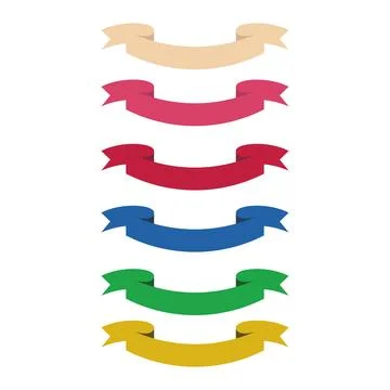 Set of colored ribbons on a white background. Vector illustration. Stock Illustration