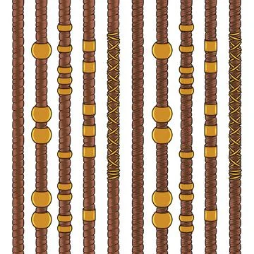 Set of colored seamless patterns with dreadlocks. Stock Illustration