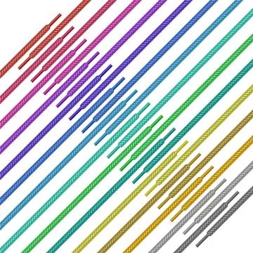 Set of Colored Shoelace Isolated on White Background Stock Illustration