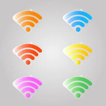 A set of colored signs for a wifi. Stock Illustration
