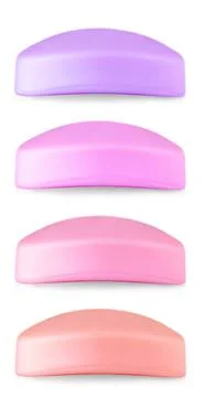Set of colored soaps isolated on white background Foto stock