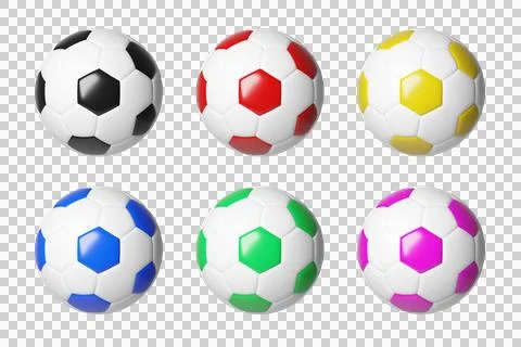 Set of colored soccer ball isolated Stock Illustration