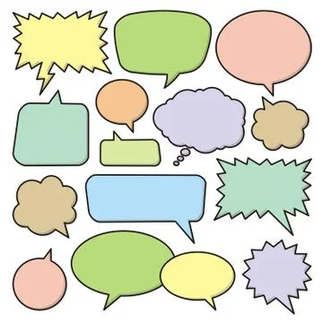 Set of colored speech bubble icons. Stock Illustration