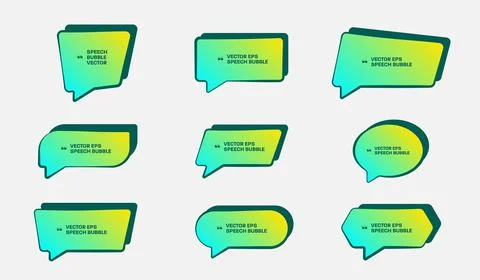 Set of colored speech bubbles for quotes with a shadow. Stock Illustration