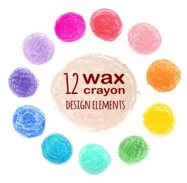 Set of colored spots wax crayon Stock Illustration
