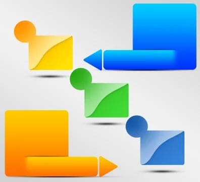 Set colored square banners Stock Illustration