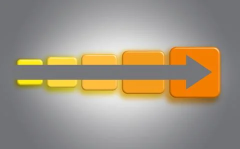 Set of colored squares with arrow Stock Illustration