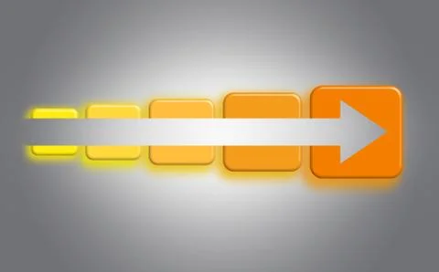 Set of colored squares with arrow Stock Illustration