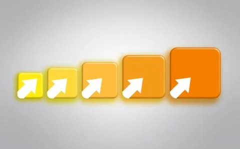 Set of colored squares with arrow Stock Illustration