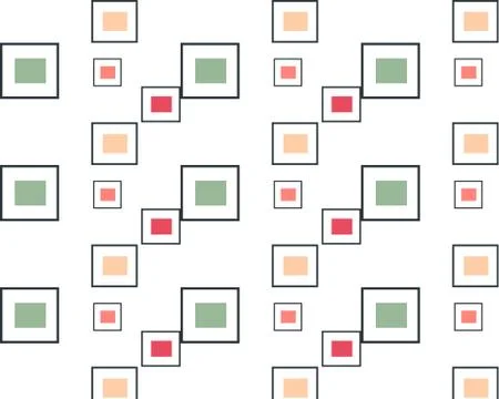 Set of colored squares on white background mosaic pattern Stock Illustration