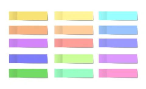 Set of colored stickers with a shadow for notes. Vector office stickers for t Stock Illustration