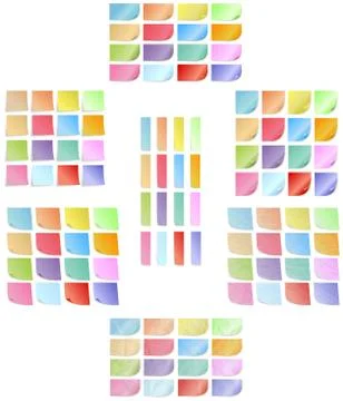 Set of colored sticky notes Stock Illustration