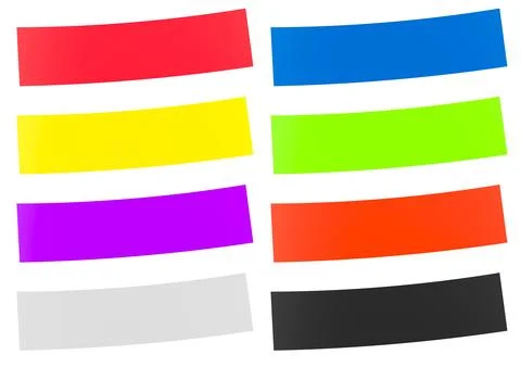 Set of colored sticky papers, thin. 3D rendering Stock Illustration