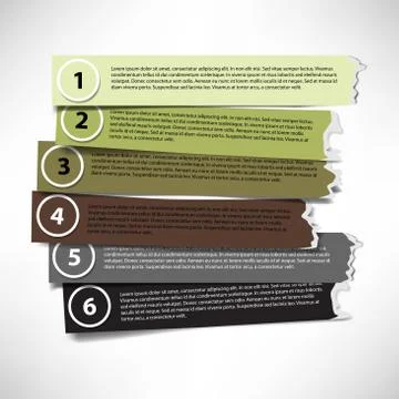 Set of colored stripes progress steps for tutorial with ragged e Stock Illustration