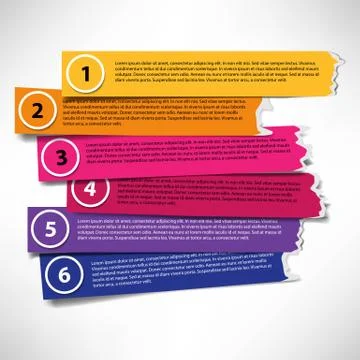 Set of colored stripes with ragged edges Stock Illustration