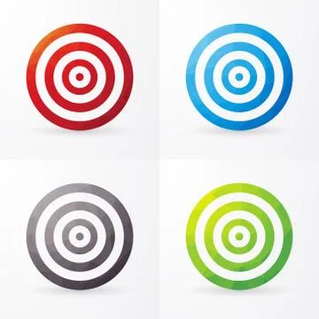 Set of colored targets isolated on a white background Stock Illustration