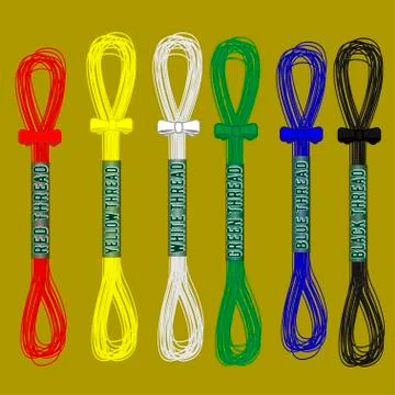 A set of colored threads Stock Illustration