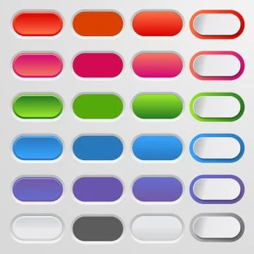 Set of colored web buttons. Colorful collection  vector  for your website and Illustrazione stock