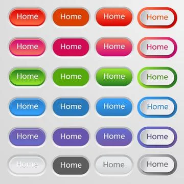 Set of colored web buttons. Colorful collection of vector buttons for your Stock Illustration