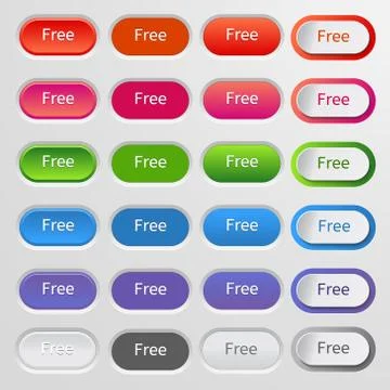 Set of colored web buttons. Colorful collection of vector buttons for your Illustrazione stock