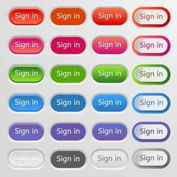 Set of colored web buttons. Colorful collection of vector buttons for your Stock Illustration