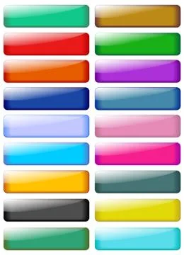 Set of colored web buttons, vector illustration. 스톡 일러스트