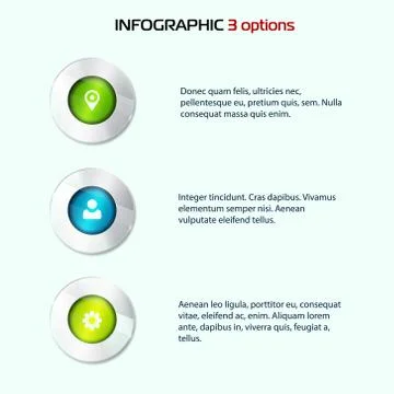 Set of colorful 3d buttons. Vector illustration. One two three - progress steps Stock Illustration