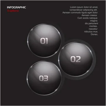 Set of colorful 3d buttons. Vector illustration. One two three - progress steps Stock Illustration