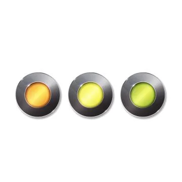 Set of colorful 3d buttons. Vector illustration. One two three - progress steps Stock Illustration
